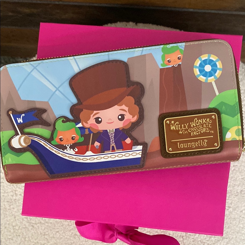 Loungefly Brown Cartoon Wallet with Gold Details